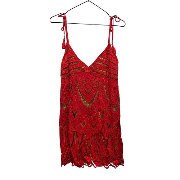 Free People Party Red Mini Cut out Dress Size XS NWT Glam - Picture 1 of 9